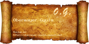 Obermayer Gyula névjegykártya